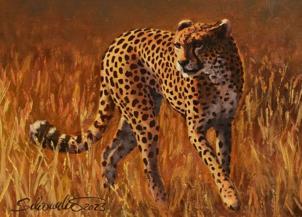 Ölgemälde eines Geparden Bild von Philipp Schomaker