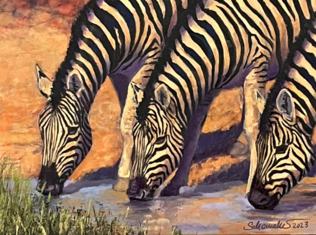 Ölgemälde von Zebras Bild von Philipp Schomaker